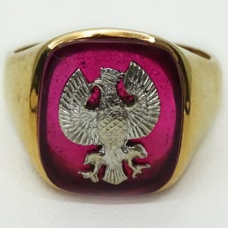 Mens Vintage 1952 14k Poland Coat Of Arms White Eagle Ring Size 1125