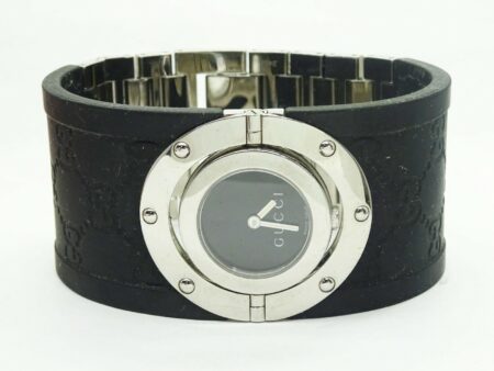 Gucci Ladies Twirl Collection Black Rubber Bangle Watch - Ladies Gucci watch, model #YA112518, from the Twirl collection.
