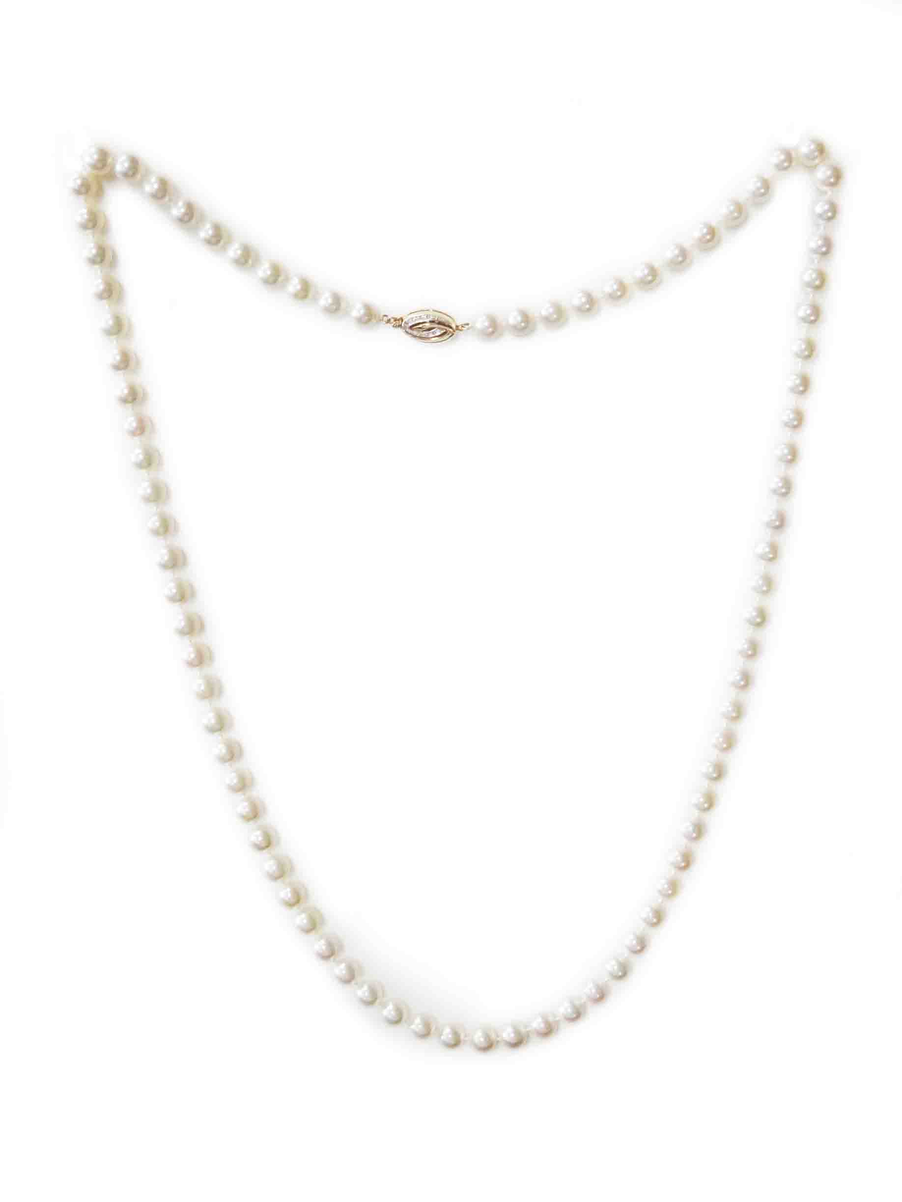 Peach Asymmetrical Oval Pearl Beaded Chain Necklace With Sterling Silver