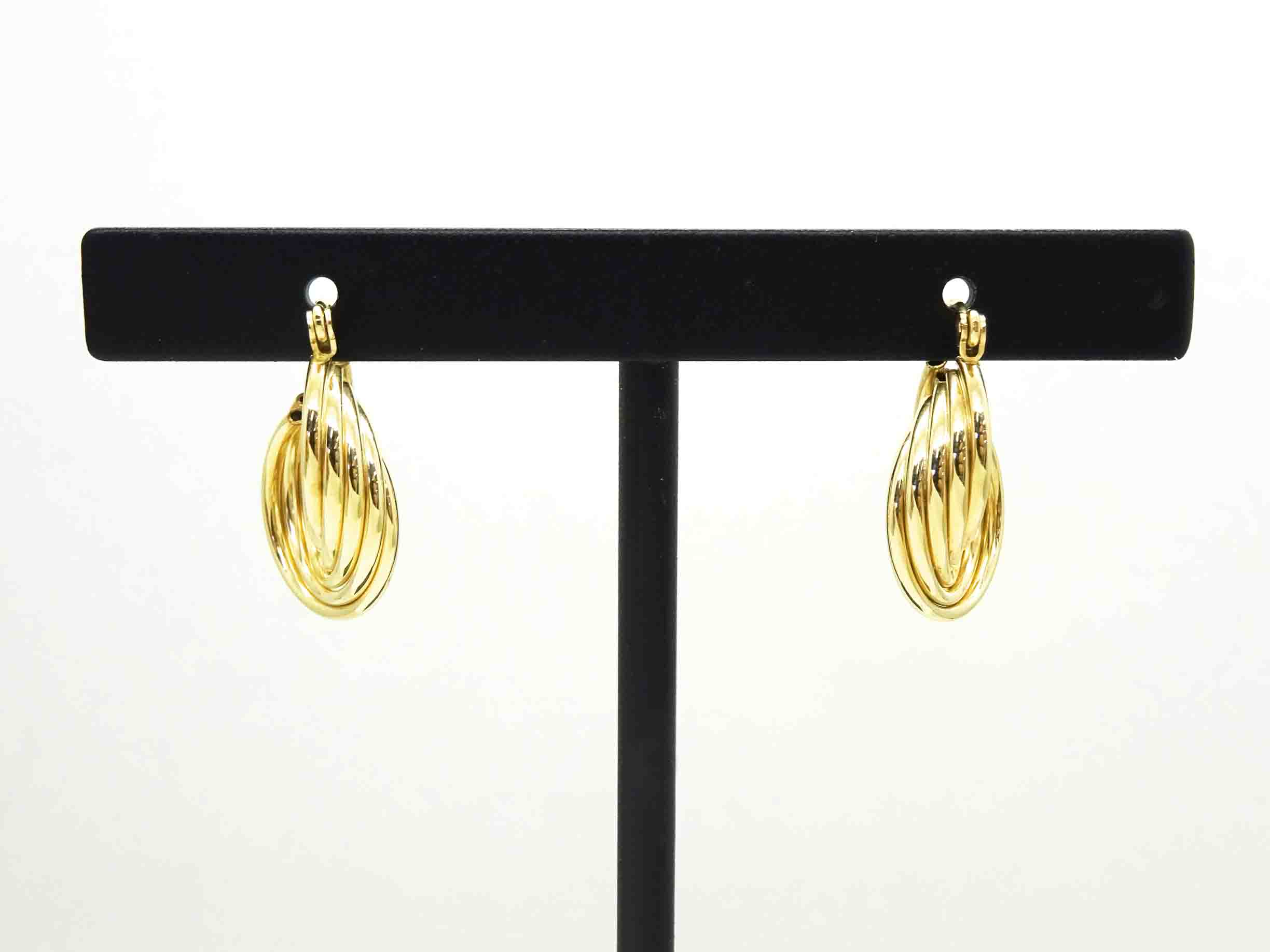 14k Gold half outlet hoop earrings twist look design 1/2 inch